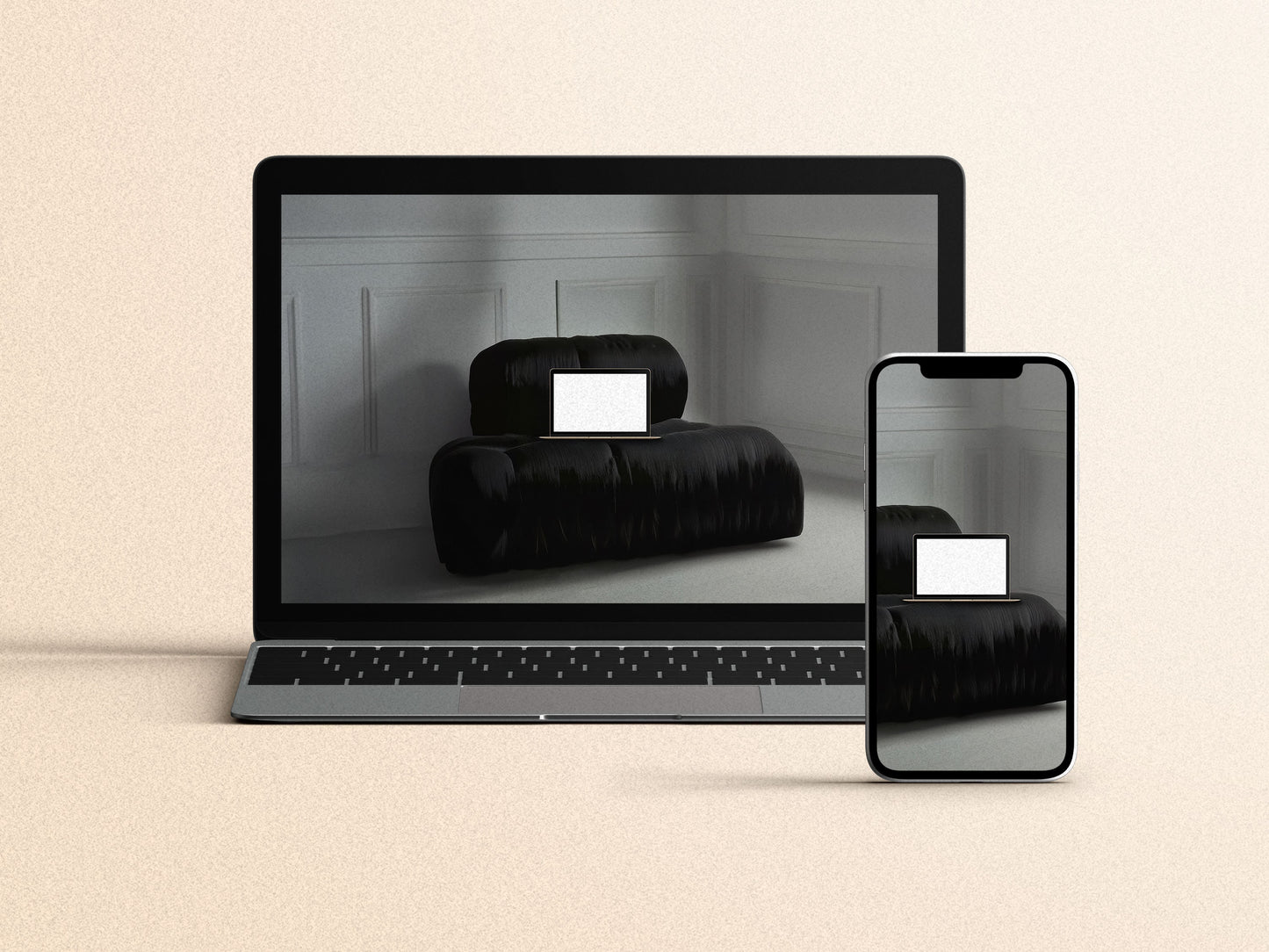 Macbook Black Minimalist Mockup